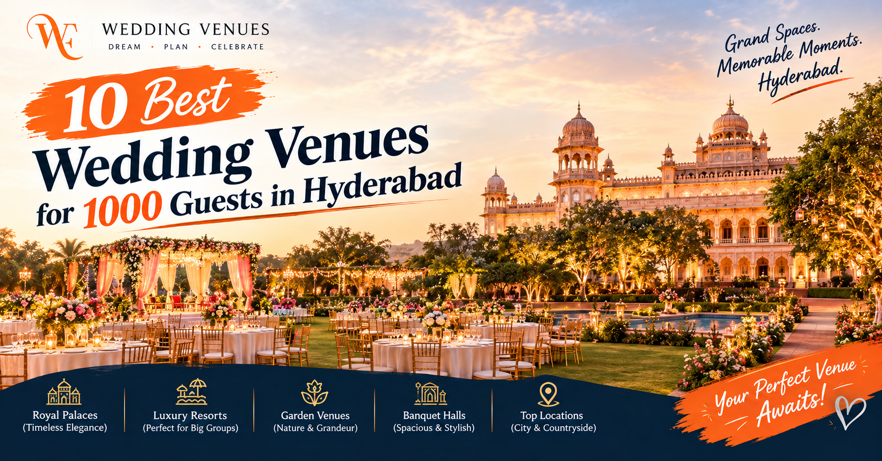 10 Best Wedding Venues for 1000 Guests in Hyderabad